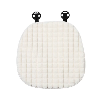 Headrest, Car headrest winter rabbit - rabbit-hair-puff-cushion-white-front
