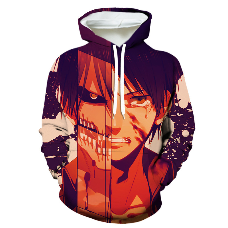 春秋情侣男女卫衣数码印花套头连帽衫酷飒时尚街头宽松上衣