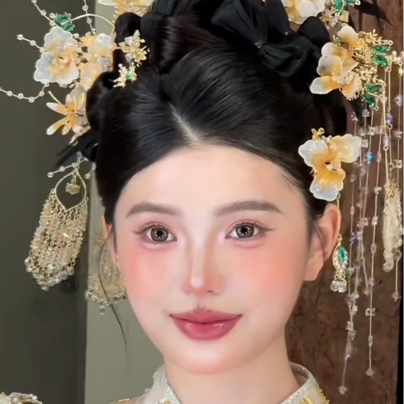 人気のゴールデンブライダルヘアピン、高級年齢軽減Xiuheヘアアクセサリー、ウェディングドラゴンとフェニックスのガウンアクセサリー、新しい中国風の多用途ヘッドギア|undefined
