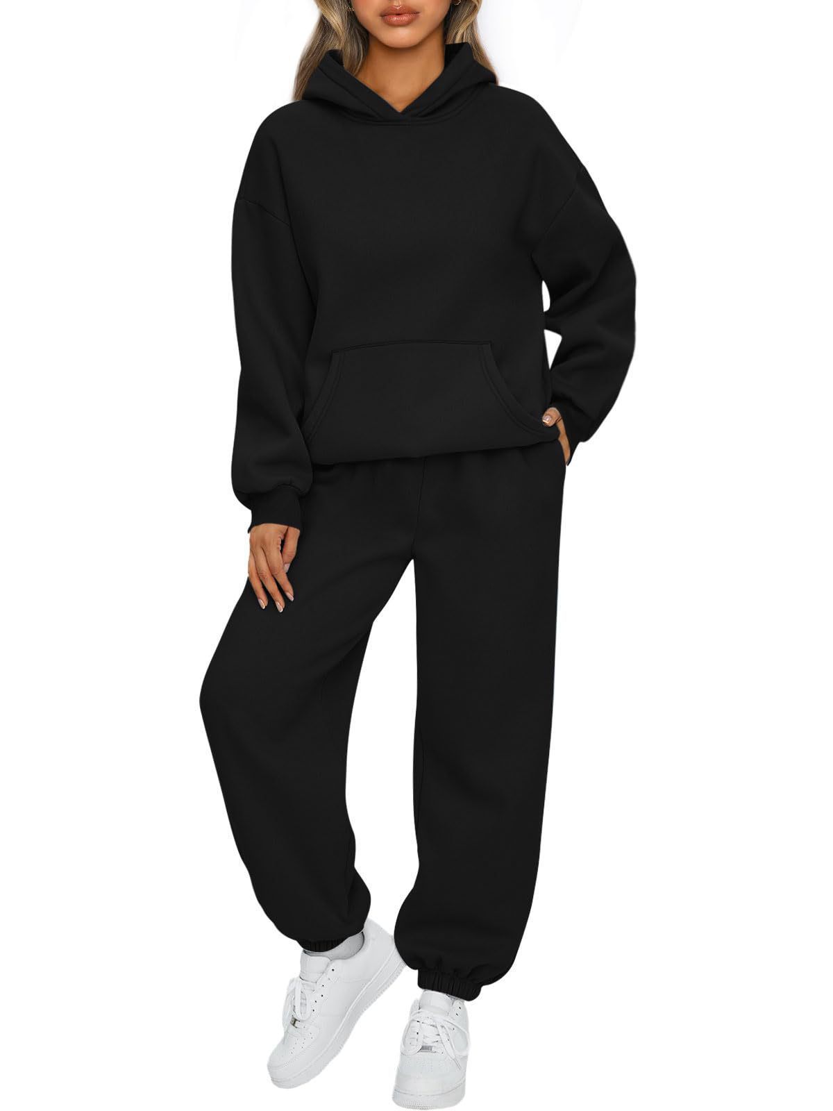 ActiveGo European And American Autumn Winter Women's Two-Piece Hoodie Loose Casual Long Pants Sportswear Set In Stock_desvips.com