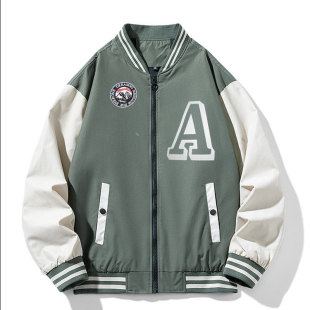 European Size Men's Jacket Spring and Autumn New Trendy Ins Loose Color-Blocking Baseball Jacket Men's Casual Trendy Brand Top