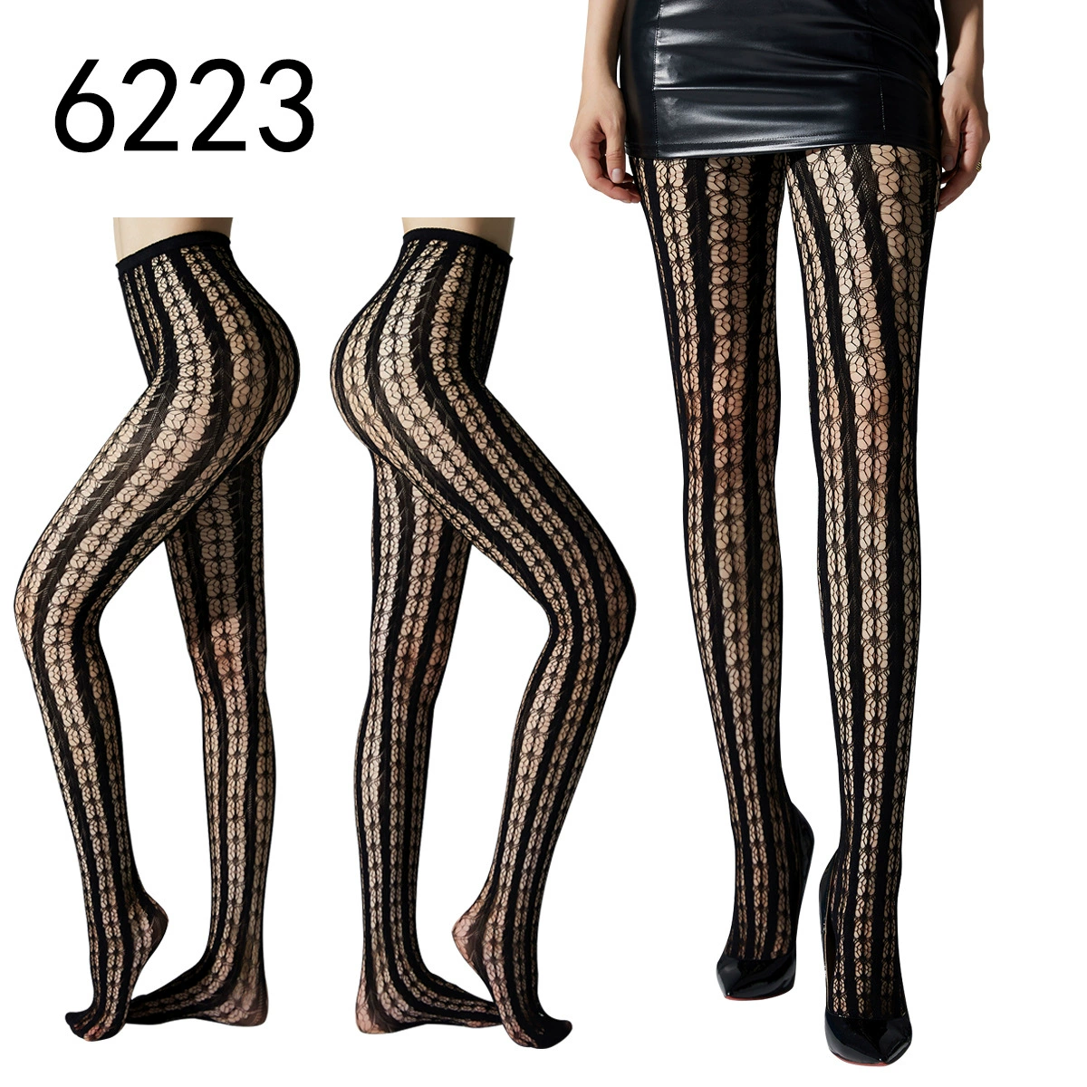 Gothic Spider-Web Stockings (Jitta) Dark Halloween Fishnet, Spider Pattern, One Size