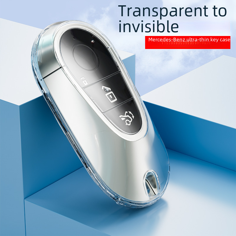 Applicable to 2022 Mercedes-Benz S-Class 500L 480 Key Cover S450L 400L Transparent Key Protection Case with Clasp