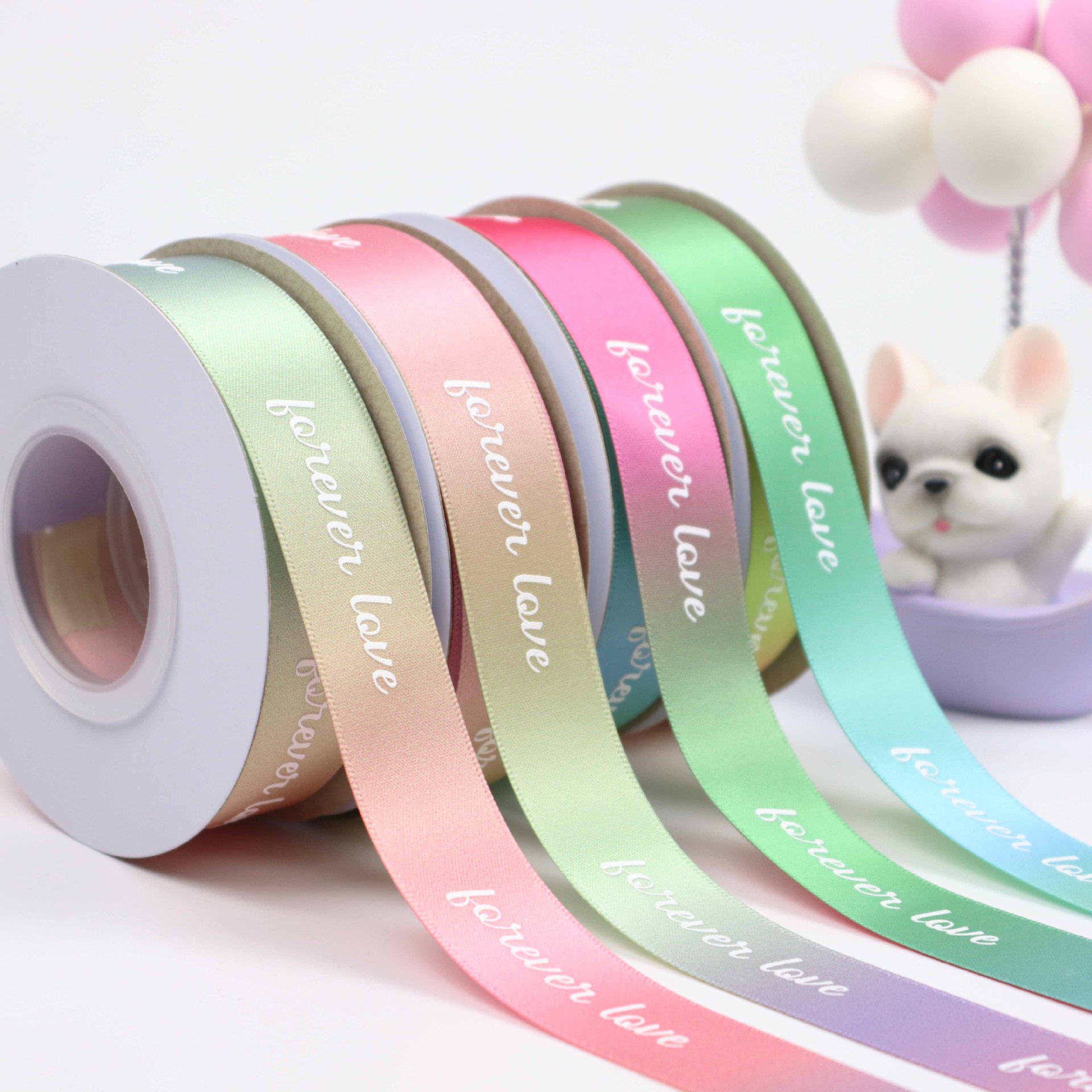 厦门鹭得织带供应双面双色带渐变色印刷丝带彩虹绸带可印刷logo