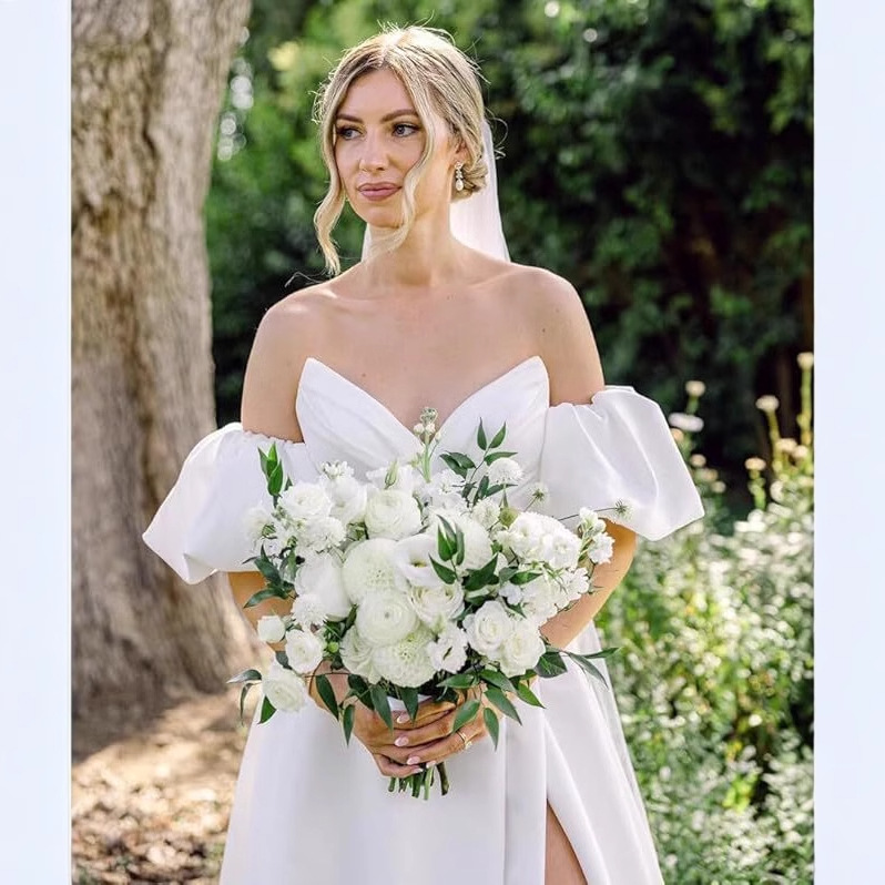 Elegant summer long wedding dress