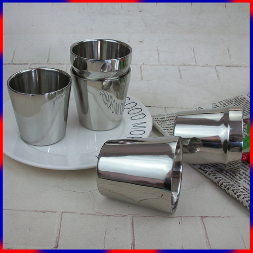Korean stainless steel double-layer portable water cup, beer cup, home commercial cup, beverage cup, hotel restaurant bar cup