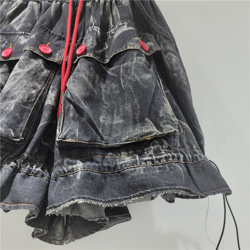 Pantalones Cortos de Mezclilla de Mezclilla y Poliéster, Largo de Cinco Puntos, Cintura Media