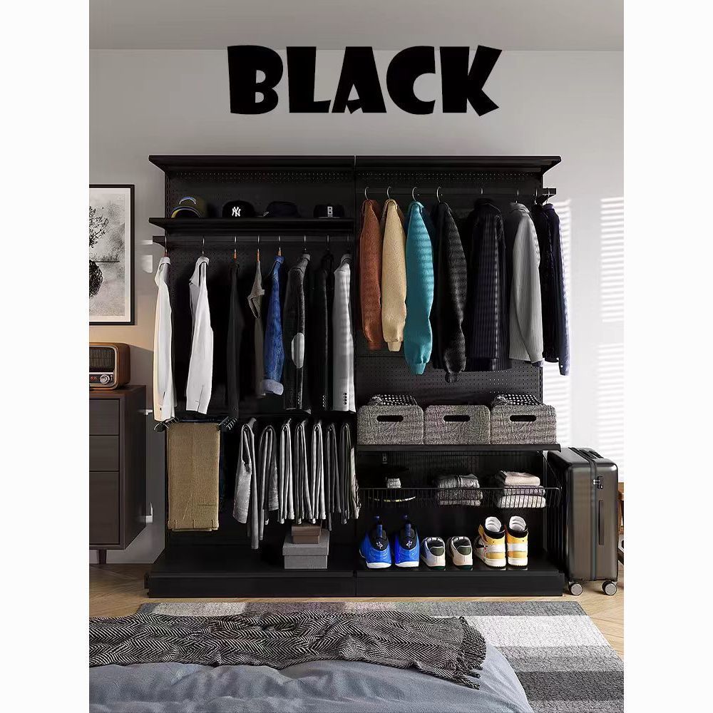 Xiaohongshu No-Drill Hardware Girl Outdoor Camping Cycling Storage Rack Pegboard Clothes Rack Wardrobe Simple Wardrobe