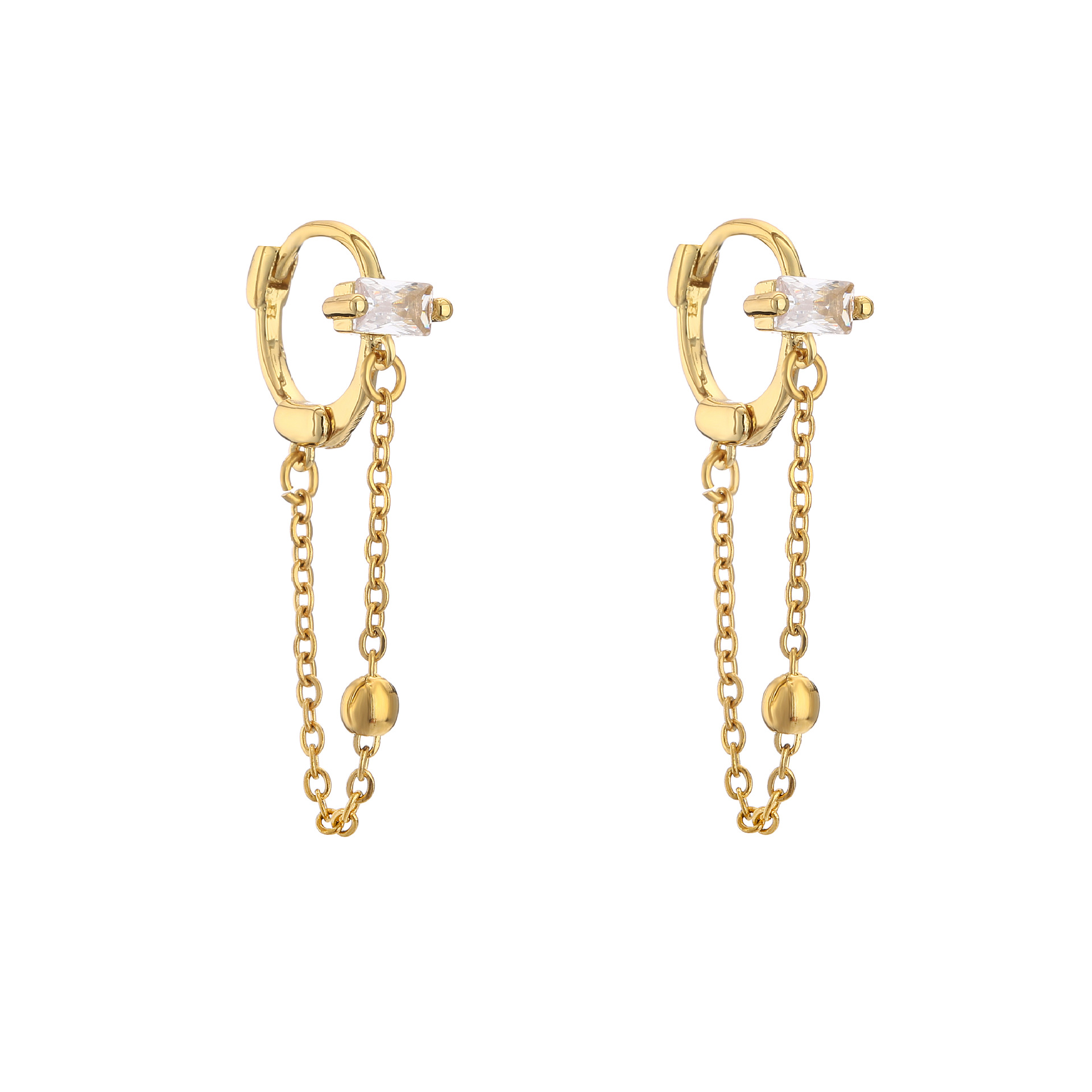 10g Weight Zircon Inlay Material Earrings Classification Wedding, Birthday Occasion Copper Material Geometric Pattern Women'S Gender Plating Design Fashion Style Fashion Geometric Plating Copper Zircon Earrings 9