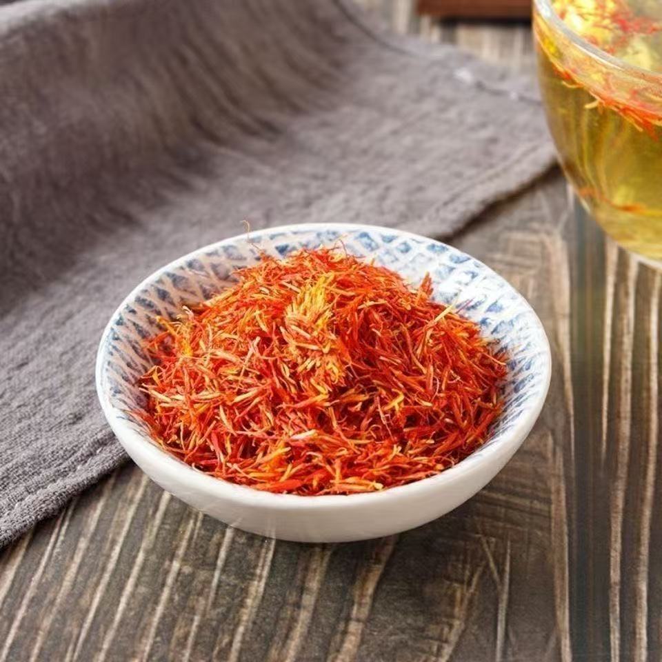 Safflower Powder Hong Hua 红花 Ultra Fine Ground Herbal Powder for Tea and Foot Soak 500g specifications