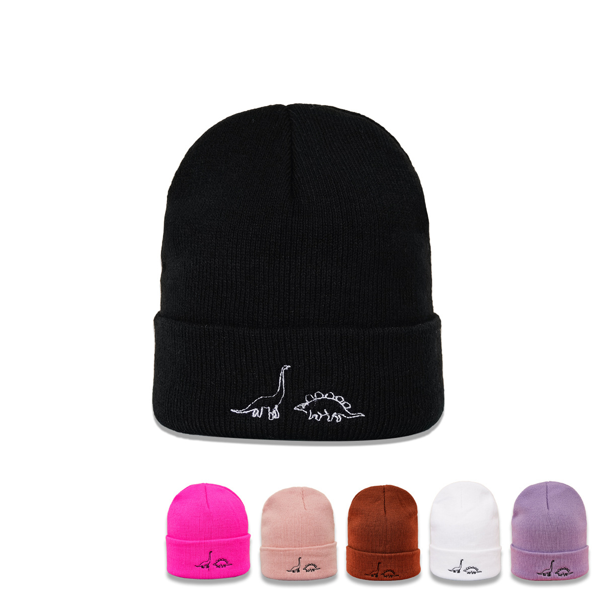 Woolen Hat Autumn And Winter New Wild Fashion Warmth Japanese Cute Two Dinosaur Knitted Hat Korean Trend display picture 22