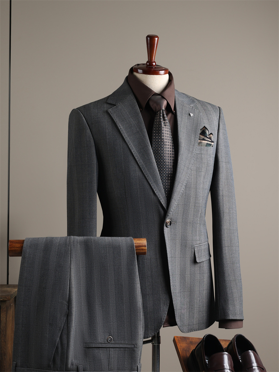 チェック柄スーツ メンズ ビジネスカジュアル 宴会 結婚式 スーツ オフィスフォーマルスーツ メンズスーツ 司会者