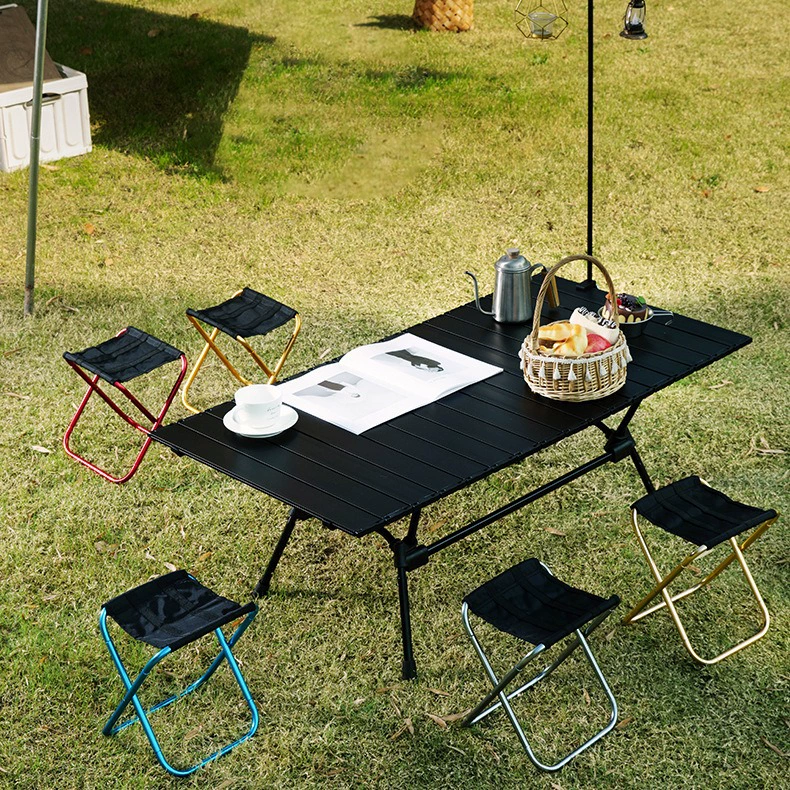 Travel handheld pony for fishing, metal folding simple storage system for camping, aluminum alloy