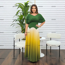 Miyaki 2 piece sets欧美大码女装渐变百褶裙两件套通勤穿搭休闲