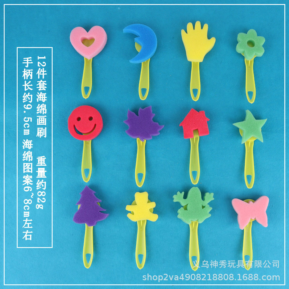 Esponja cepillo de pintura rodillo sello cepillo pintura educación temprana kindergarten área de arte graffiti herramienta material de pintura