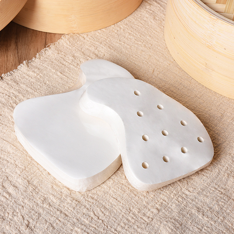 Pooh Chaoshan papel de vapor de melocotón rojo papel de vapor en forma de melocotón papel de ratón antiadherente Shell de pan de cebada cojín de papel ratón cáscara curvada papel de melocotón