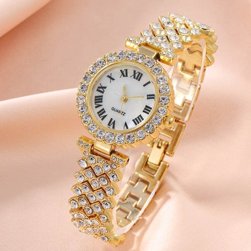 女款个性时尚罗马数字镶钻手表+爱心套装（5pcs/set）