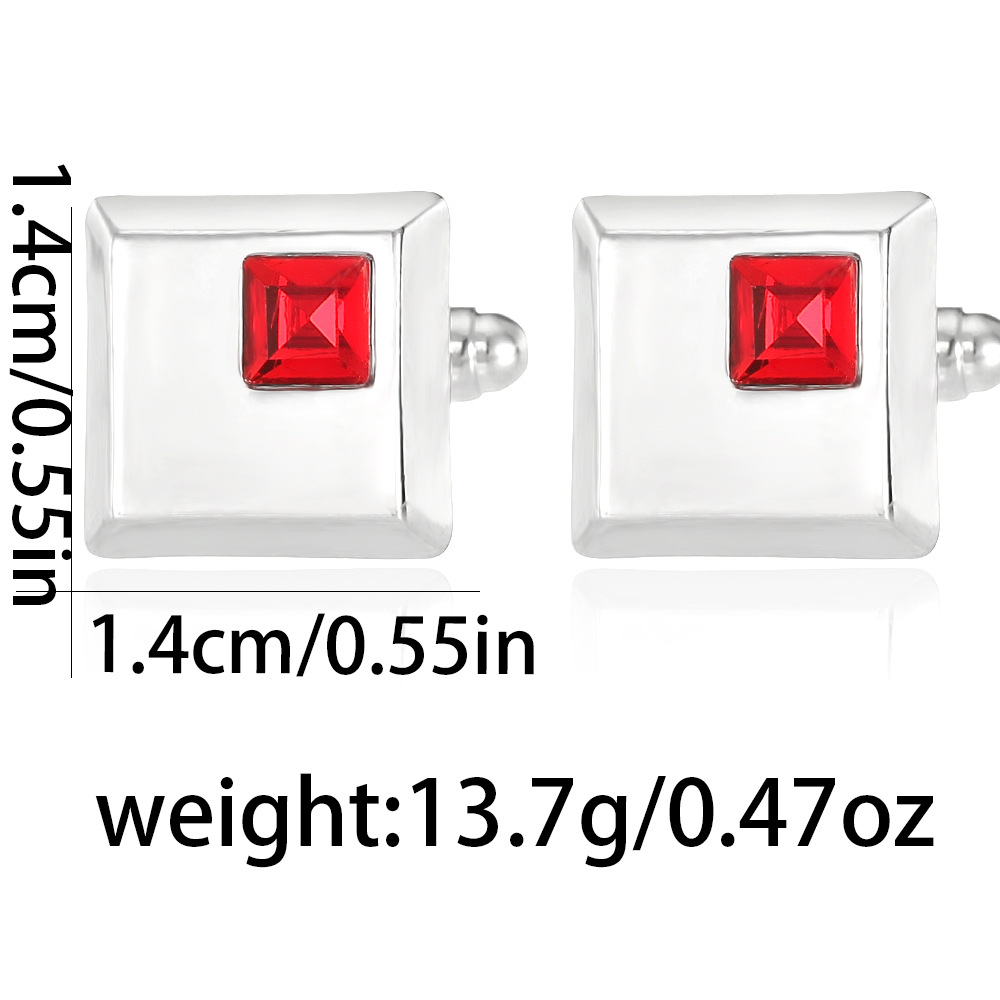 diamond studded square French metal cufflinks for men's business shirt cuff nails source factory spot_voghion.com