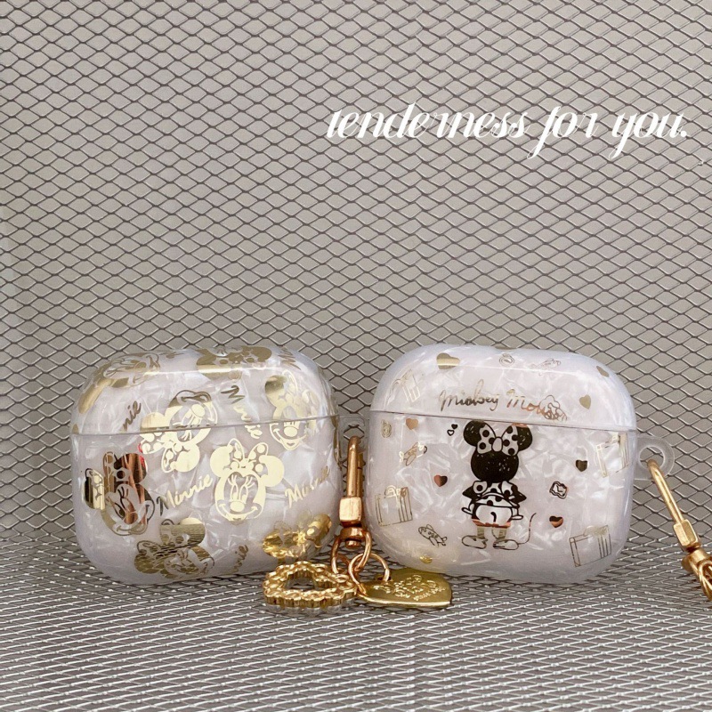 電鍍貝殼紋潮牌卡通適用AirPods1/2代蘋果無線藍牙耳機套Pro新3代