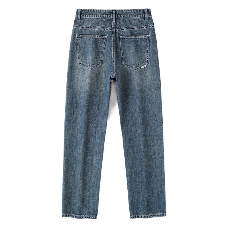 Ropa para hombre xxbro # Vaqueros adelgazantes de marca de moda urbana, pantalones anchos y holgados, pantalones largos versátiles de pierna recta, elegantes.