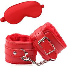 U 66122 Leather Fluffy Handcuffs Chain Toy ë���������