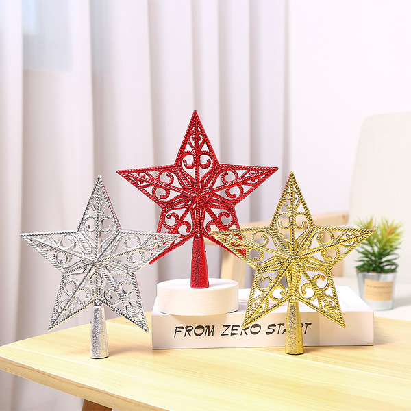 Cross-border Christmas decoration wrought iron hollow five-pointed…