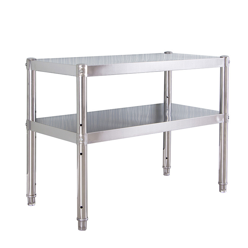 不鏽鋼廚房置物架層 落地式多層收納架雙層微波爐櫥櫃架家用貨架