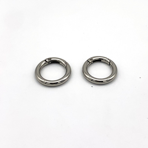 6 points 4.5 wire zinc alloy spring ring anti-lost locator keychain circle buckle ancient silver