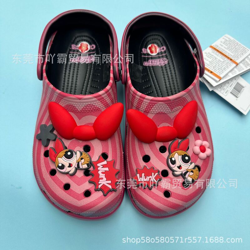 New Powerpuff Girls Collaboration Clogs, Autumn Men's and Women's Sandals, Non-Slip Soft-Soled Beach Shoes Wholesale