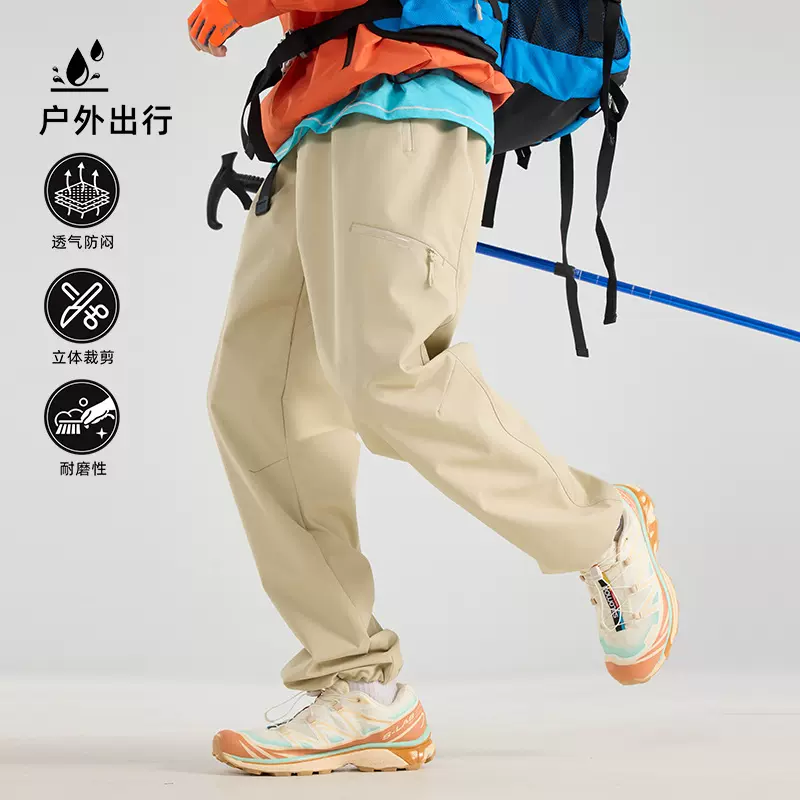 三合一冲锋裤男女运动休闲工装裤加绒加厚登山滑雪裤，团购印logo