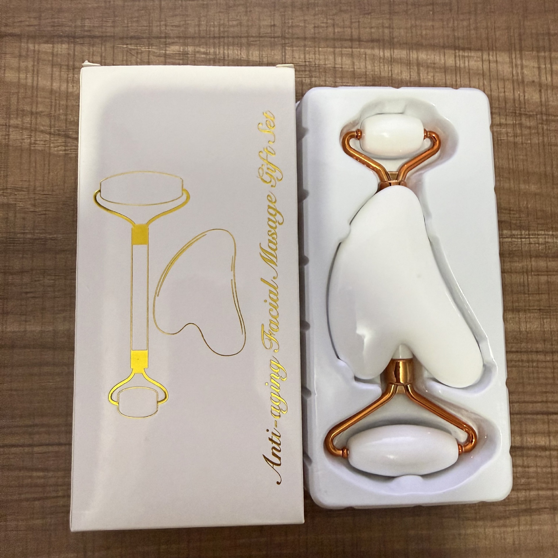 Masajeador Facial de Doble Cabezal de Resina Natural para Cuidado Facial y Masaje image 5