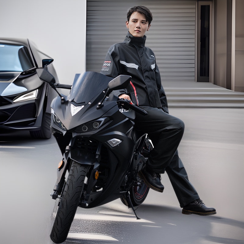 Men's Suit Pants Raincoat Cycling Motorcycle Split Anti-Riot Reflective Waterproof Pocket Takeaway Fishing Lightweight Duty