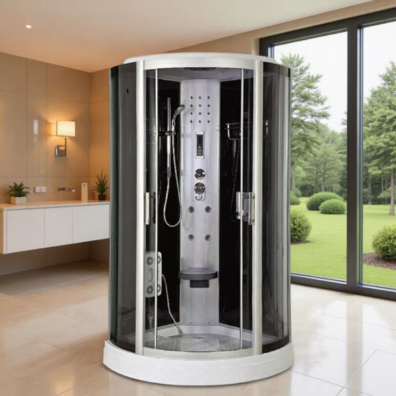 Integrated Shower Room Bathroom Shower Cabin Tempered Glass Sliding Door Integrated Shower Sauna Partition Striped Showerhead