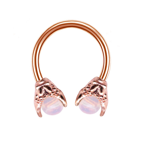 Gaibei European and American cross-border dragon claw nose ring 12*10 stainless steel nose ring opal nose nail nose decoration colorful nose ring