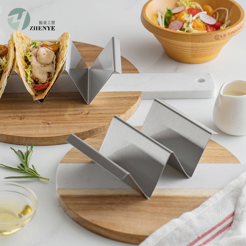 W型不锈钢墨西哥薄饼夹taco holder玉米卷煎饼架 厂家现货