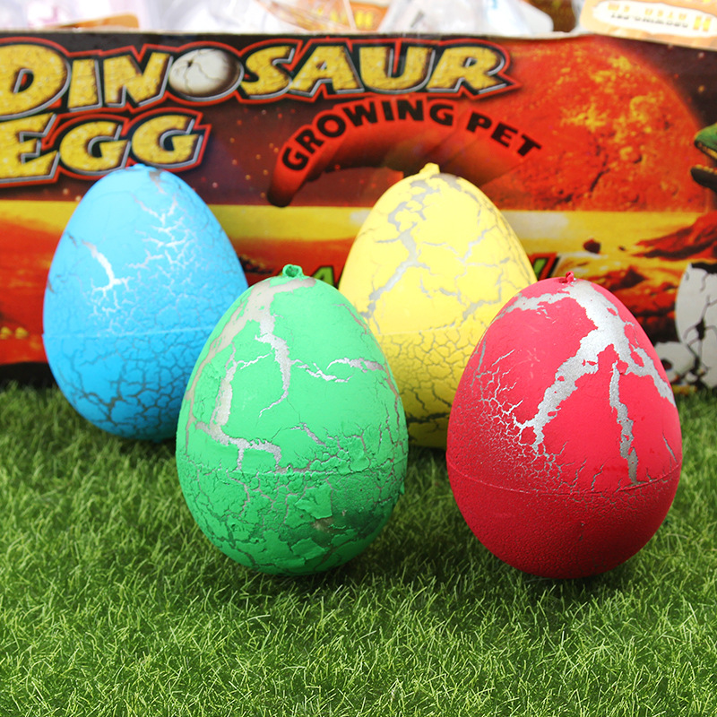 Medium Colorful Cracked Dinosaur Egg Hatching Egg Soaked in Water Expansion Toy Wholesale Creative New and Unique Street Stall Hot Sale