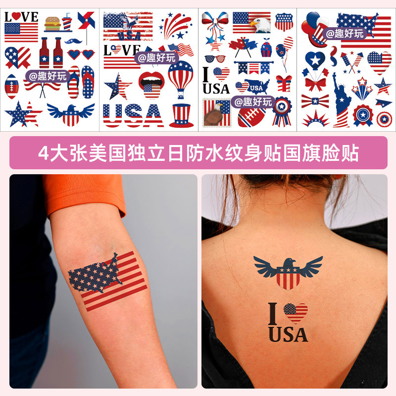 US Flag Independence Day Tattoo Sticker Party Party Waterproof Disposable Temporary Arm Face Sticker Tattoo Sticker US Flag Independence Day Tattoo Sticker Party Party Waterproof Disposable Temporary Arm Face Sticker Tattoo Sticker