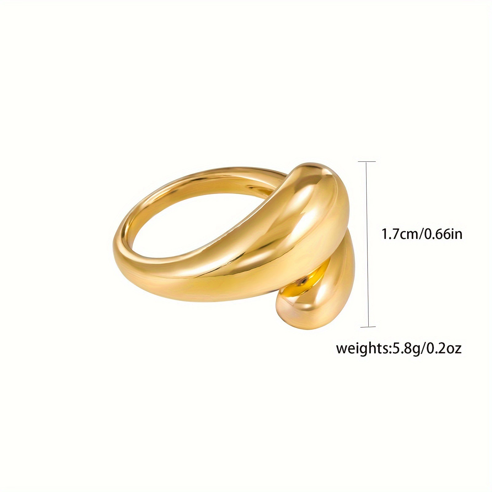 Fresh glossy minimalistic creative one size ring, simple and elegant design, Korean style