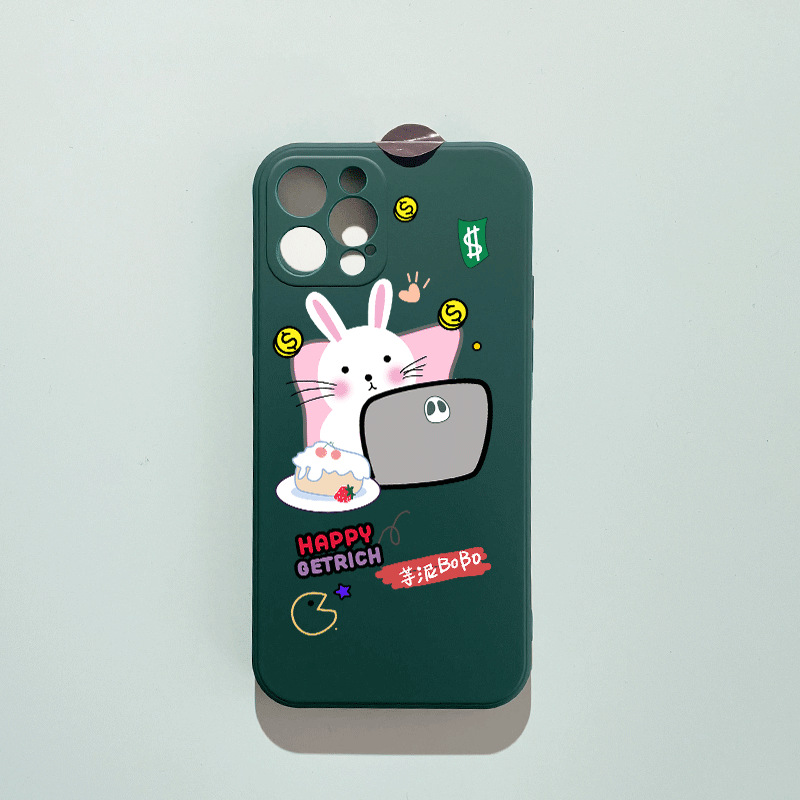 Cake Rabbit apply Apple 13promax Mobile phone shell iphone12mini new pattern 14 Liquid state 11 Silicone Case
