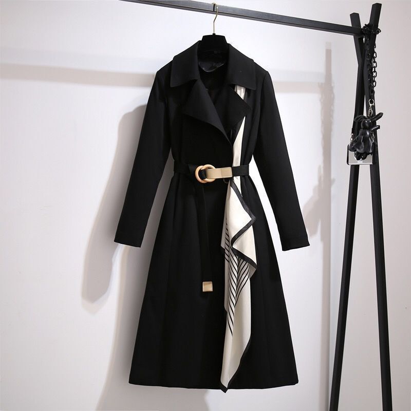 2025 Women's Mid-Length Trench Coat, New Spring and Autumn Style, Fashionable, Age-Reducing, Plus-Size, Loose, Slimming, Elegant Women's Jacket, Trendy 2025 Women's Mid-Length Trench Coat, New Spring and Autumn Style, Fashionable, Age-Reducing, Plus-Size, Loose, Slimming, Elegant Women's Jacket, Trendy
