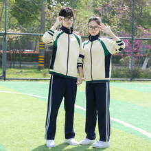 初中班服夏季套装学院风宽松短袖Polo衫高中小学生毕业校服t恤潮