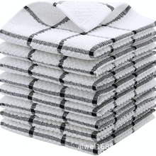 畅销纯全棉方格华夫格色织厨房清洁洗碗布抹布毛巾百洁布茶巾餐巾