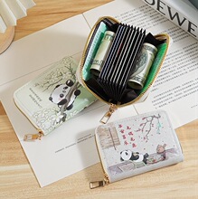 2024新款熊猫卡通印花零钱包卡包证件包收纳卡包多卡位银行卡卡套