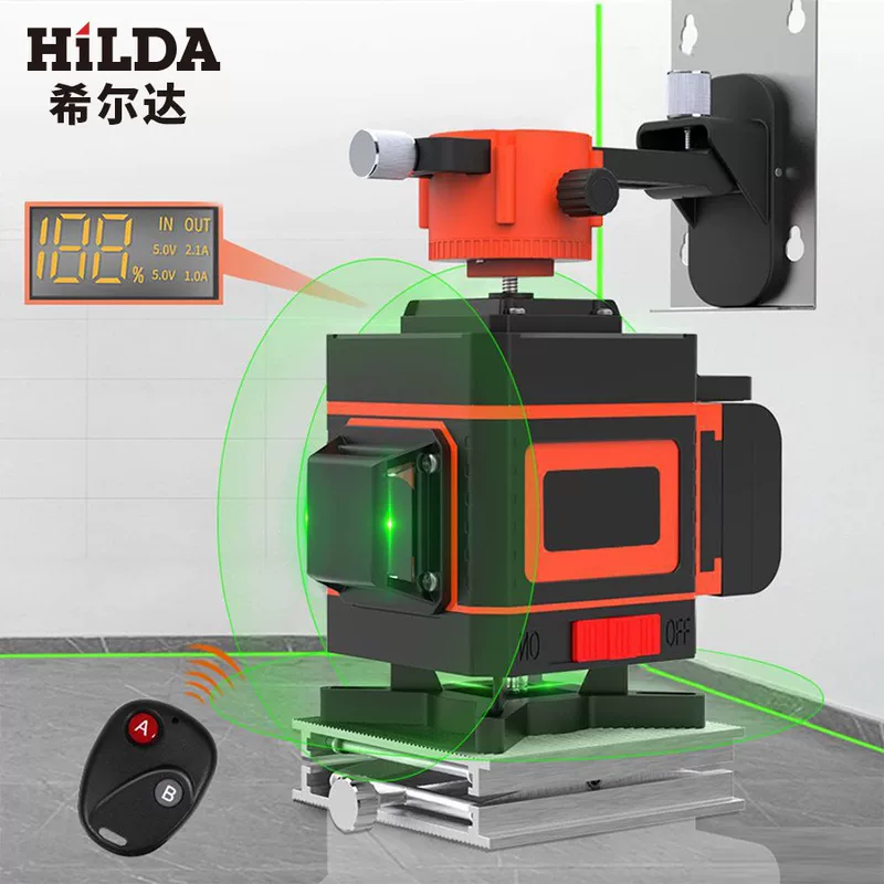 Hilda Horizontal 12 Line 3D16 Line 4D Green Light Level High -precision automatic automatic automatic wire paving brick wall instrument