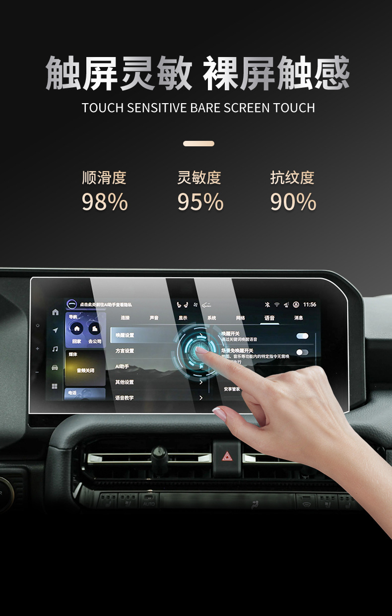 Suitable for 24 Toyota Prado Navigation Instrument Tempered Film Central Control Display Film Interior Protective Film Modification