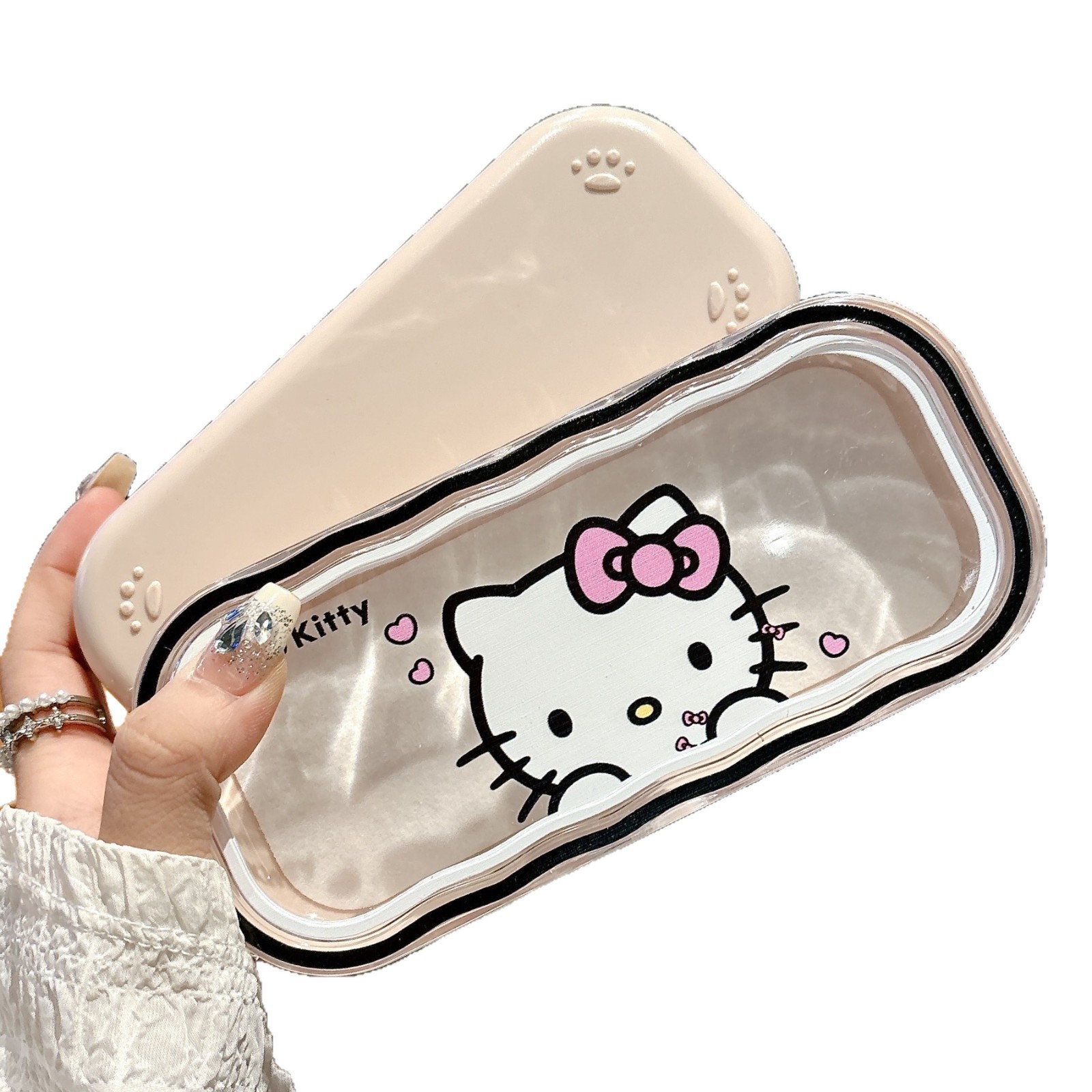 Caja de gafas de dibujos animados encantadora portátil anti-compresión de moda imitación de la placa miopía de la caja de gafas marco procesamiento al por mayor
