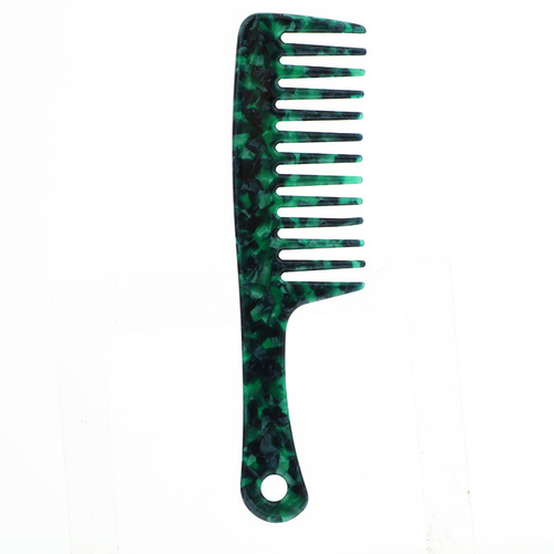Korean Personality Retro Acrylic Handheld Hair Comb, Girl's Dormitory Long Handle Stylish Hairbrush, Acrylic Pattern Fashion Comb