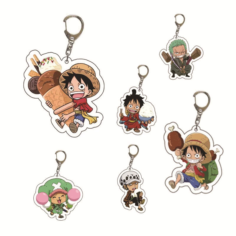 Аниме-брелок One Piece Ackle с Луффи Сауроном, прозрачный кулон, перекрестный, двухсторонний, своими руками