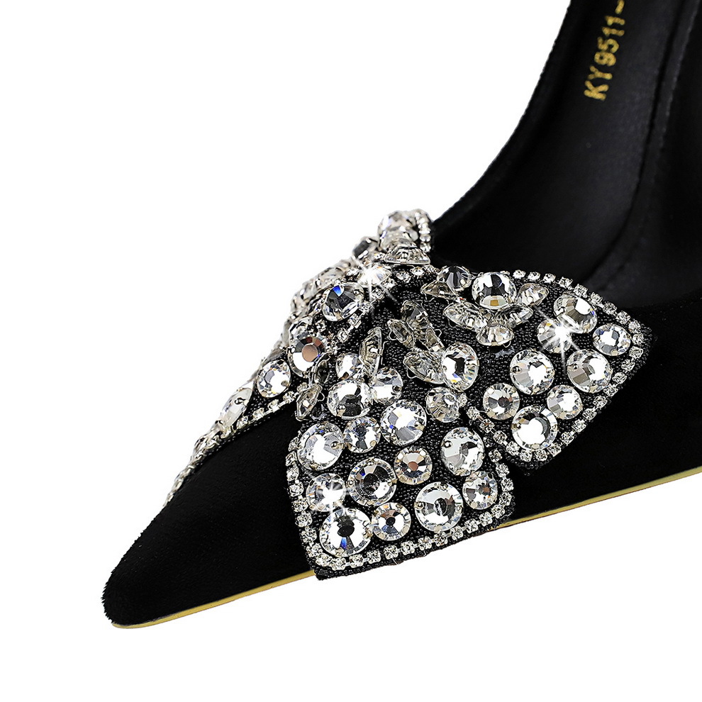 9511-H29 European And American Style Party High Heels, Stiletto Ultra-high Heel, Suede, Shallow Mouth, Pointed Toe,_vogvips.com