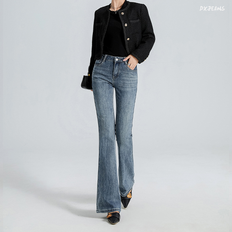 American-Style Flared Heart-Shaped Jeans for Women, 2026 Spring/Summer New High-Waisted Slim-Fit Retro Bell-Bottom Pants